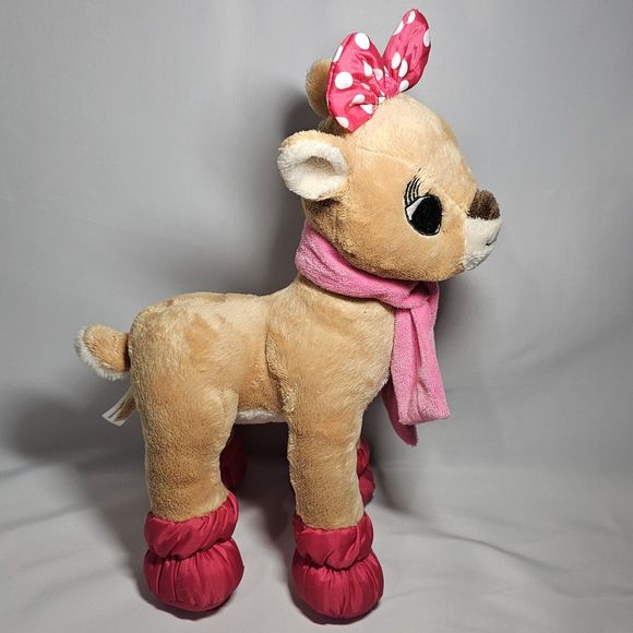 Dandee Clarice Plush Rudolph Red Nose Reindeer Pink Scarf Christmas Toy 13" - Picture 5 of 12